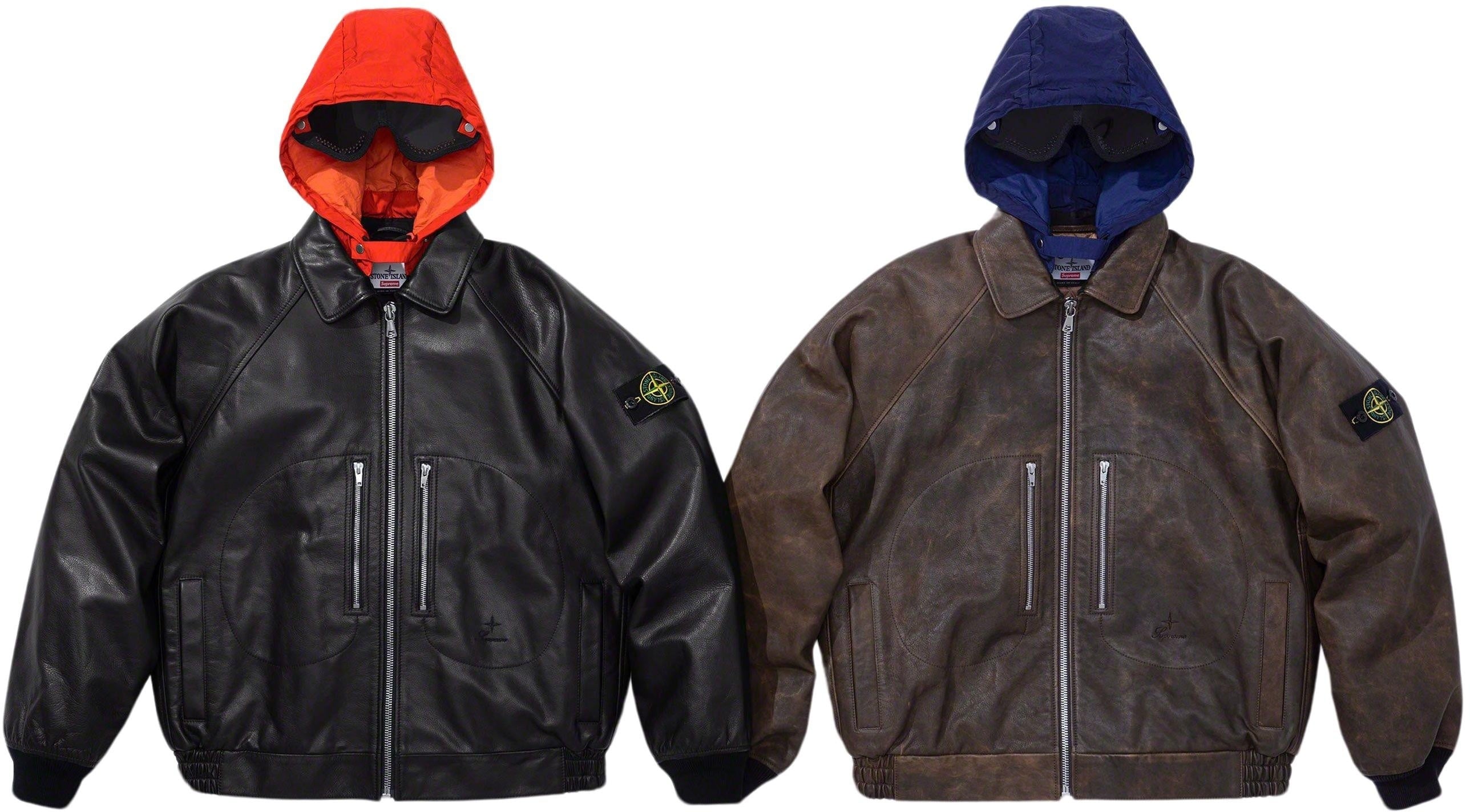 Supreme®/Stone Island® Leather Bomber Jacket